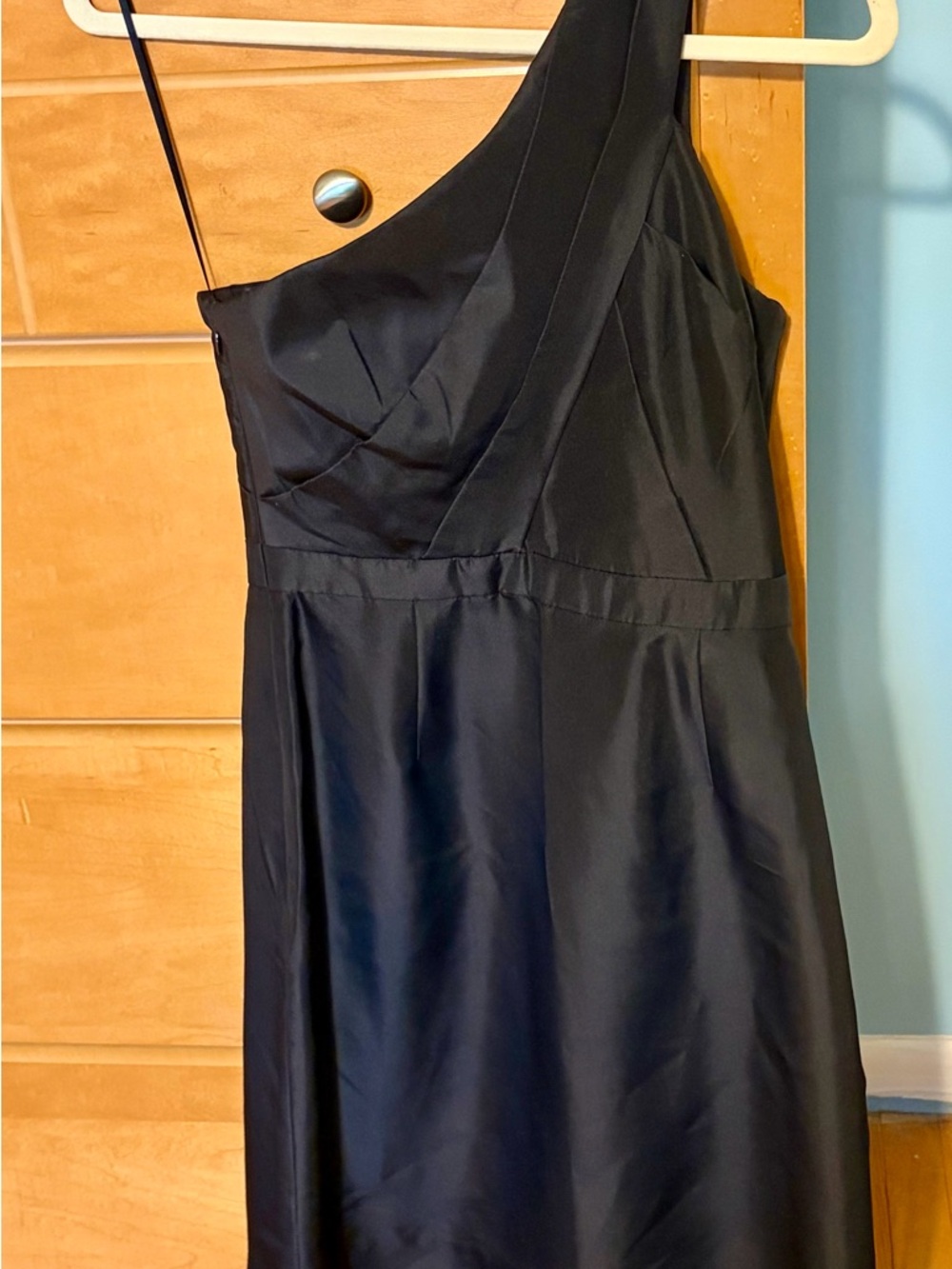 J. Crew Black One-Shoulder 100% Silk Cocktail Dress